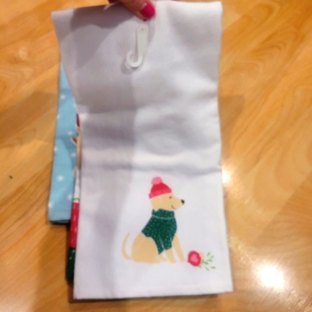 Holiday Kitchen Towel Bundle Yellow Lab New - Picture 3 of 8